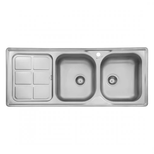 سینک دو لگنه نیمه فانتزی 215 توکار استیل البرز