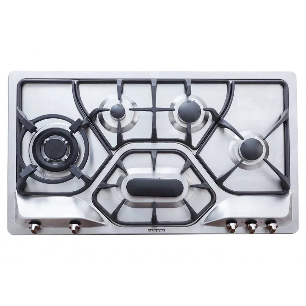اجاق گاز رومیزی پنج شعله‌ مدل S-5908 استیل البرز