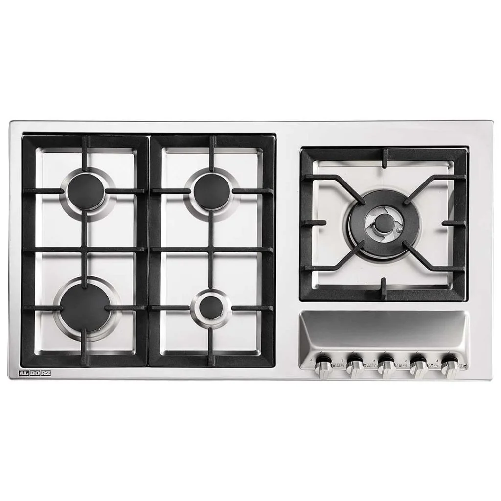 اجاق گاز رومیزی پنج شعله‌ مدل S-5909 استیل البرز