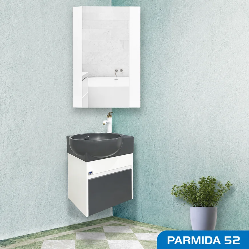 ست روشویی کابینتی و آینه پارمیدا52 صدف 