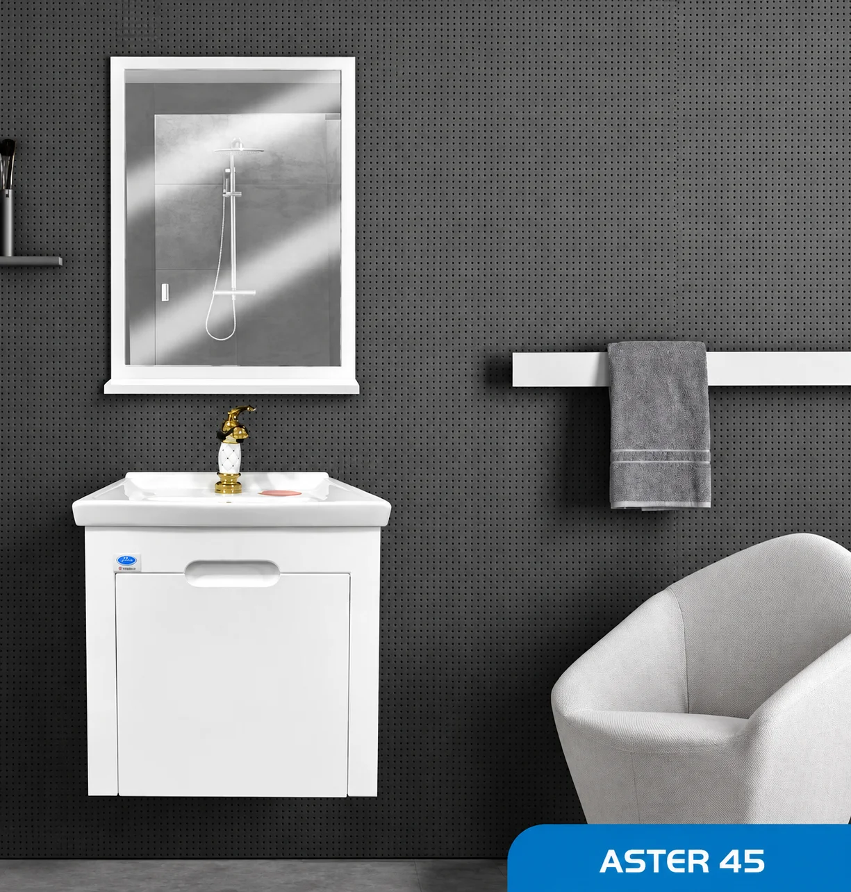 ست روشویی کابینتی و آینه Aster 45 صدف 