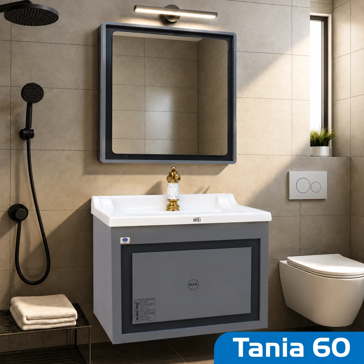 ست روشویی کابینتی و آینه تانیا 60 صدف 