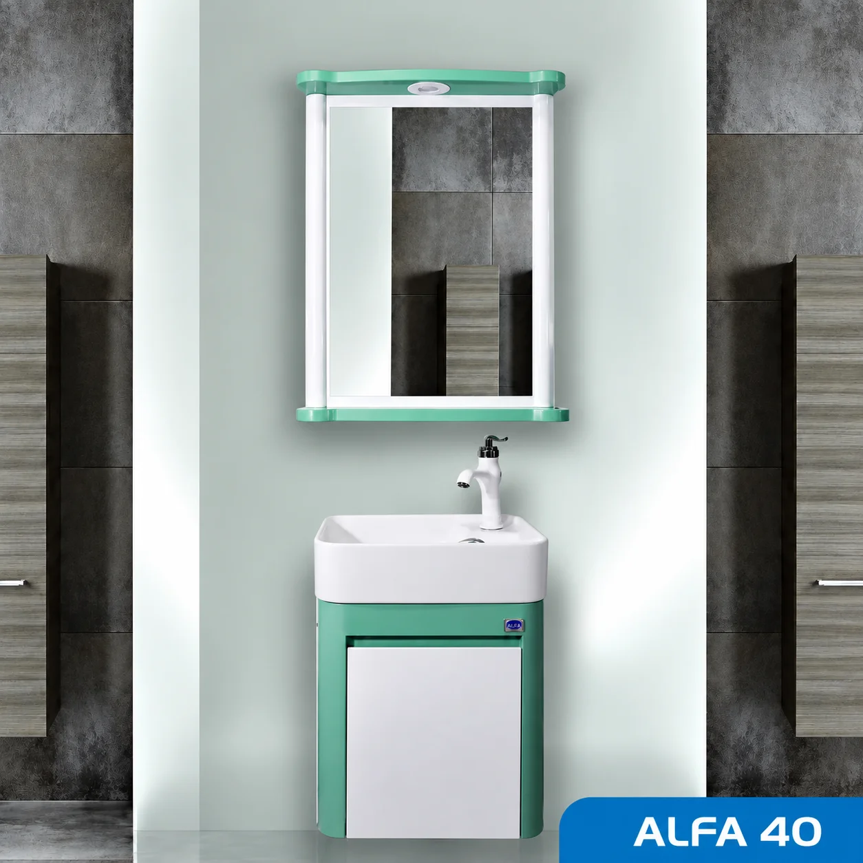 ست روشویی کابینتی و آینه آلفا 40 صدف