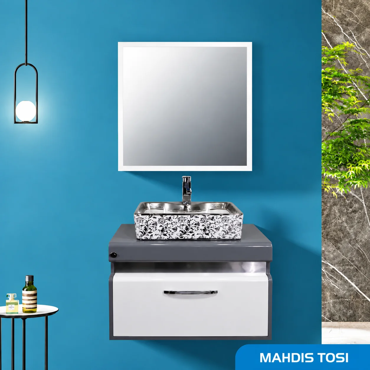ست روشویی کابینتی و آینه Mahdis tosi صدف